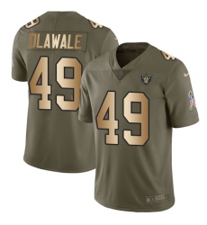 Youth Nike Oakland Raiders #49 Jamize Olawale Limited Olive/Gold 2017 Salute to Service NFL Jersey
