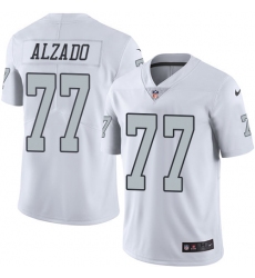 Youth Nike Oakland Raiders #77 Lyle Alzado Limited White Rush Vapor Untouchable NFL Jersey