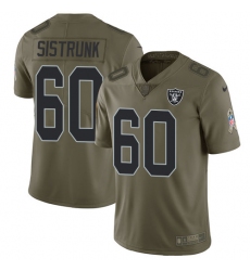 Men's Nike Oakland Raiders #60 Otis Sistrunk Limited Olive 2017 Salute to Service NFL Jersey