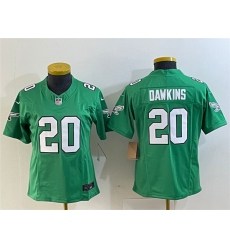 Women's Philadelphia Eagles #20 Brian Dawkins Green 2023 F.U.S.E. Football Stitched Jersey