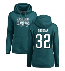 Women's Nike Philadelphia Eagles #32 Rasul Douglas Green Super Bowl LII Champions Pullover Hoodie