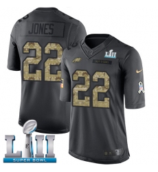 Men's Nike Philadelphia Eagles #22 Sidney Jones Limited Black 2016 Salute to Service Super Bowl LII NFL Jersey