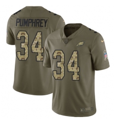 Youth Nike Philadelphia Eagles #34 Donnel Pumphrey Limited Olive/Camo 2017 Salute to Service NFL Jersey