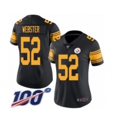 Women's Pittsburgh Steelers #52 Mike Webster Limited Black Rush Vapor Untouchable 100th Season Football Jersey