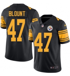 Men's Nike Pittsburgh Steelers #47 Mel Blount Limited Black Rush Vapor Untouchable NFL Jersey
