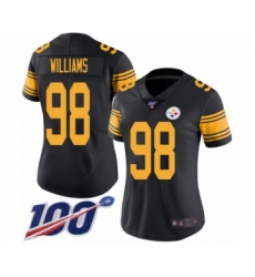Women's Pittsburgh Steelers #98 Vince Williams Limited Black Rush Vapor Untouchable 100th Season Football Jersey