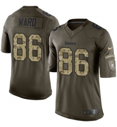 Men's Nike Pittsburgh Steelers #86 Hines Ward Elite Green Salute to Service NFL Jersey