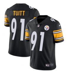 Youth Nike Pittsburgh Steelers #91 Stephon Tuitt Black Team Color Vapor Untouchable Limited Player NFL Jersey