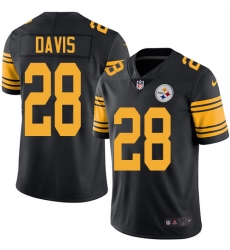 Men's Nike Pittsburgh Steelers #28 Sean Davis Limited Black Rush Vapor Untouchable NFL Jersey