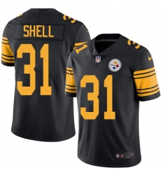 Men's Nike Pittsburgh Steelers #31 Donnie Shell Limited Black Rush Vapor Untouchable NFL Jersey