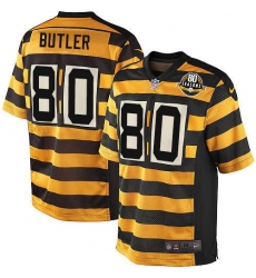 Men's Nike Pittsburgh Steelers #80 Jack Butler Limited Yellow/Black Alternate 80TH Anniversary Throwback NFL Jersey