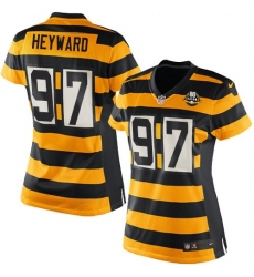 Women's Nike Pittsburgh Steelers #97 Cameron Heyward Limited Yellow/Black Alternate 80TH Anniversary Throwback NFL Jersey