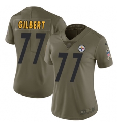 Women's Nike Pittsburgh Steelers #77 Marcus Gilbert Limited Olive 2017 Salute to Service NFL Jersey