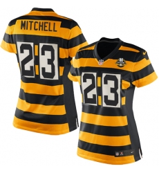 Women's Nike Pittsburgh Steelers #23 Mike Mitchell Limited Yellow/Black Alternate 80TH Anniversary Throwback NFL Jersey