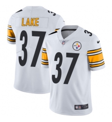 Men's Nike Pittsburgh Steelers #37 Carnell Lake White Vapor Untouchable Limited Player NFL Jersey