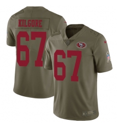 Youth Nike San Francisco 49ers #67 Daniel Kilgore Limited Olive 2017 Salute to Service NFL Jersey