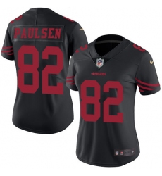 Women's Nike San Francisco 49ers #82 Logan Paulsen Limited Black Rush Vapor Untouchable NFL Jersey