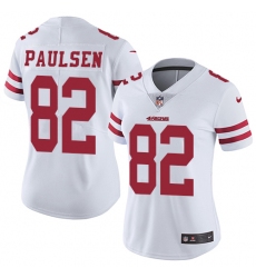 Women's Nike San Francisco 49ers #82 Logan Paulsen White Vapor Untouchable Limited Player NFL Jersey