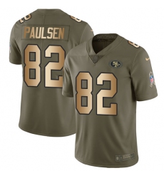 Youth Nike San Francisco 49ers #82 Logan Paulsen Limited Olive/Gold 2017 Salute to Service NFL Jersey
