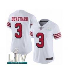 Women's San Francisco 49ers #3 C. J. Beathard Limited White Rush Vapor Untouchable Super Bowl LIV Bound Football Jersey
