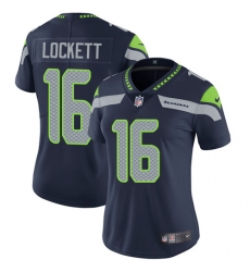 Women's Nike Seattle Seahawks #16 Tyler Lockett Elite Steel Blue Team Color NFL Jersey