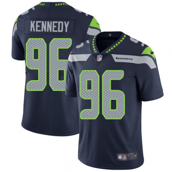 Men's Nike Seattle Seahawks #96 Cortez Kennedy Steel Blue Team Color Vapor Untouchable Limited Player NFL Jersey