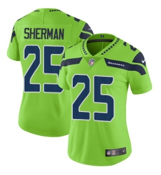Women's Nike Seattle Seahawks #25 Richard Sherman Limited Green Rush Vapor Untouchable NFL Jersey