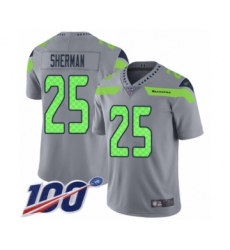 Youth Seattle Seahawks #25 Richard Sherman Limited Silver Inverted Legend 100th Season Football Jersey