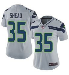 Women's Nike Seattle Seahawks #35 DeShawn Shead Grey Alternate Vapor Untouchable Limited Player NFL Jersey