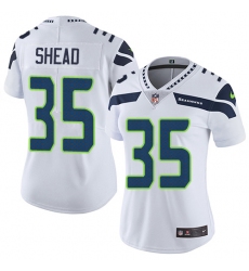 Women's Nike Seattle Seahawks #35 DeShawn Shead White Vapor Untouchable Limited Player NFL Jersey