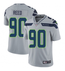 Men's Nike Seattle Seahawks #90 Jarran Reed Grey Alternate Vapor Untouchable Limited Player NFL Jersey