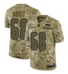 Youth Nike Seattle Seahawks #68 Justin Britt Limited Camo 2018 Salute to Service NFL Jersey