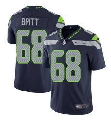 Youth Nike Seattle Seahawks #68 Justin Britt Steel Blue Team Color Vapor Untouchable Limited Player NFL Jersey
