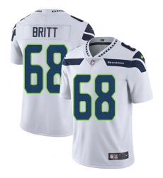Youth Nike Seattle Seahawks #68 Justin Britt White Vapor Untouchable Limited Player NFL Jersey