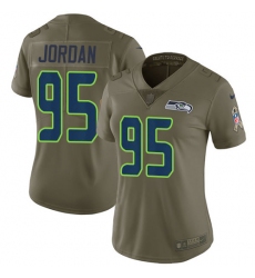 Women's Nike Seattle Seahawks #95 Dion Jordan Limited Olive 2017 Salute to Service NFL Jersey