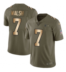 Youth Nike Seattle Seahawks #7 Blair Walsh Limited Olive/Gold 2017 Salute to Service NFL Jersey