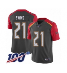 Men's Tampa Bay Buccaneers #21 Justin Evans Limited Gray Inverted Legend 100th Season Football Jersey