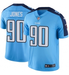 Men's Nike Tennessee Titans #90 DaQuan Jones Limited Light Blue Rush Vapor Untouchable NFL Jersey