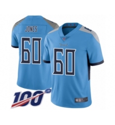 Youth Tennessee Titans #60 Ben Jones Light Blue Alternate Vapor Untouchable Limited Player 100th Season Football Jersey