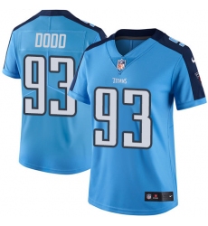 Women's Nike Tennessee Titans #93 Kevin Dodd Limited Light Blue Rush Vapor Untouchable NFL Jersey