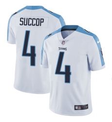 Men's Nike Tennessee Titans #4 Ryan Succop White Vapor Untouchable Limited Player NFL Jersey