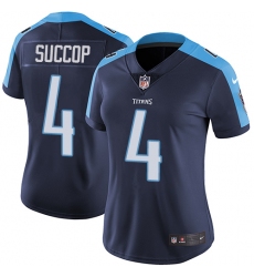 Women's Nike Tennessee Titans #4 Ryan Succop Navy Blue Alternate Vapor Untouchable Limited Player NFL Jersey