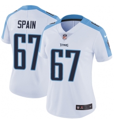 Women's Nike Tennessee Titans #67 Quinton Spain White Vapor Untouchable Limited Player NFL Jersey