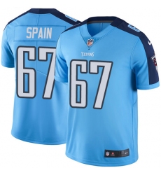 Youth Nike Tennessee Titans #67 Quinton Spain Limited Light Blue Rush Vapor Untouchable NFL Jersey
