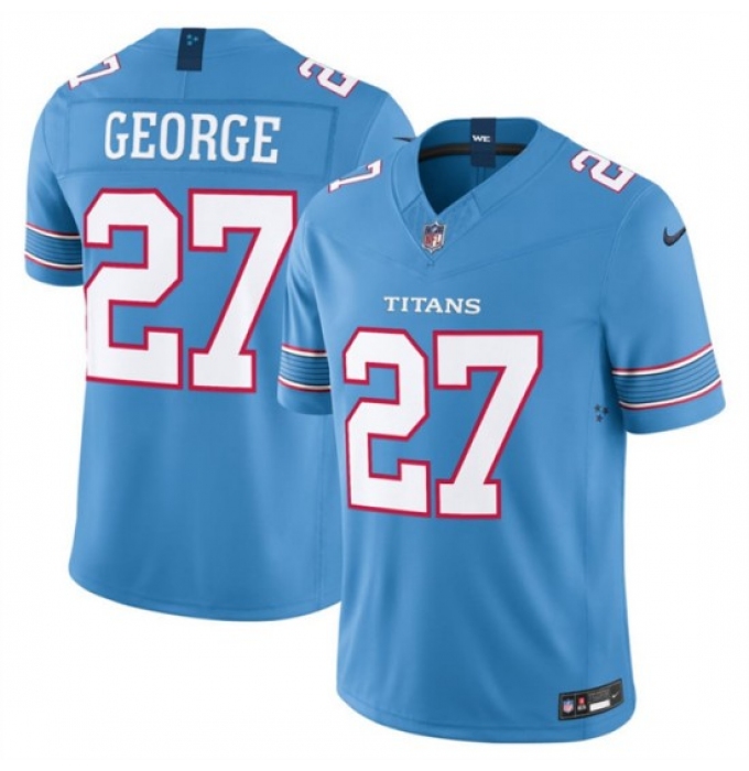 Men's Tennessee Titans #27 Eddie George Light Blue 2026 F.U.S.E. Vapor Limited Stitched Football Jersey