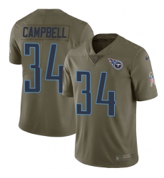 Youth Nike Tennessee Titans #34 Earl Campbell Limited Olive 2017 Salute to Service NFL Jersey