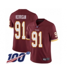 Men's Washington Redskins #91 Ryan Kerrigan Burgundy Red Team Color Vapor Untouchable Limited Player 100th Season Football Jersey