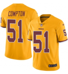 Youth Nike Washington Redskins #51 Will Compton Limited Gold Rush Vapor Untouchable NFL Jersey
