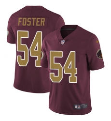 Youth Nike Washington Redskins #54 Mason Foster Burgundy Red/Gold Number Alternate 80TH Anniversary Vapor Untouchable Limited Player NFL Jersey