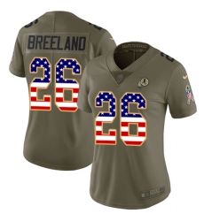 Women's Nike Washington Redskins #26 Bashaud Breeland Limited Olive/USA Flag 2017 Salute to Service NFL Jersey